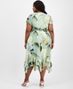 Plus Size Printed Chiffon Fit & Flare Dress 