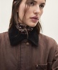 Women's Contrasting Collar Denim Parka