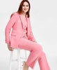 Women's One-Button Blazer, Five-Button Vest & Straight-Leg Pants