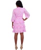 Women's V-Neck Tiered Ruffle-Trim Tie-Waist Dress