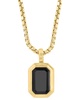 EFFY® Men's Onyx 22" Pendant Necklace (1-1/2 ct. t.w.) in 14k Gold-Plated Sterling Silver