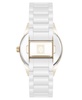Women's Quartz White Ceramic Bracelet Floral Dial Watch, 34mm