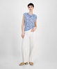 Women's Printed Cowl Neck Cap-Sleeve Top
