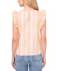 Women's Embroidered Crewneck Ruffle Sleeve Blouse