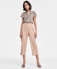 Women's Linen-Blend Pull-On Cropped Wide-Leg Pants, Exclusively at Macy's 