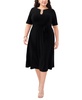 Plus Size Tie-Waist Hardware A-Line Dress