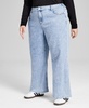 Trendy Plus Size Wide-Leg High-Rise Embellished Jeans 