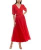 Women's Pleated Belted Fit & Flare Dress