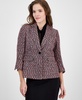 Women's Notched-Collar Single-Button 3/4-Sleeve Jacket