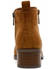 Anne Klein Womens AKSAKARA Double Zipper Faux Suede Ankle Boots