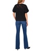 Women's Floral-Jacquard Puff-Sleeve Top