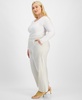 Trendy Plus Size Striped Pants, Exclusively at Macy's