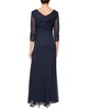 Petite Portrait Collar 3/4-Sleeve Gown