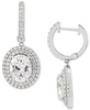 Cubic Zirconia Dangle Hoop Earrings in Sterling Silver