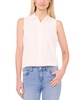 Women's Sleeveless Scallop Detail Button Down Blouse