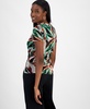 Women's Palm Print Short-Sleeve Mesh Top, Exclusively at Macy's 