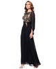 Women's Embroidered Cape-Sleeve Gown