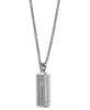 Men's Cubic Zirconia Zigzag Cluster Dog Tag 24" Pendant Necklace