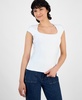 Petite Square-Neck Cap-Sleeve Top, Exclusively at Macy's 