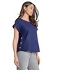 Women's Short Sleeve Button Detail Top