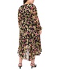 Plus Size Floral-Print Belted Maxi Dress