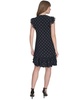 Women's Dot-Print Flutter-Sleeve Ruffled-Hem Chiffon Dress