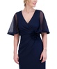 Women's Rosette-Waist Short-Sleeve Dress