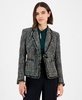 Women's One-Button Long-Sleeve Tweed Jacket