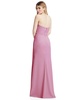 Women's Strapless Pleated Faux Wrap Trumpet Gown with Front Slit