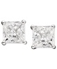 14k White Gold Earrings, Cubic Zirconia Princess Cut Stud Earrings (2-3/4 ct. t.w.)