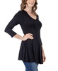 Women's Three Quarter Sleeve V-neck Tunic Top