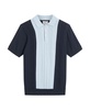 Men's Textured Block Stripe Short Sleeve Polo Shirt