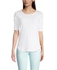 Women's Supima Micro Modal Elbow Sleeve Balletneck Curved Hem Top