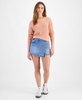 Women's Side-Button Denim Mini Skort, Exclusively at Macy's