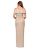 Petite Sweetheart-Neck Front-Slit Glitter Gown