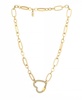 Open Heart Lock Faux Cubic Zirconia Necklace