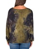 Women's Green Tie Dye Batwing Sleeve Relaxed Fit Top