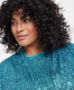 Plus Size Sequined Draped-Front Cardigan Jacket
