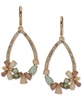 Gold-Tone Bee & Stone Open Teardrop Earrings