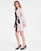 Women's Satin Color Block Tie-Front Dress, Exclusively at Macy's 