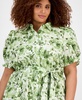 Plus Size Cotton Puff-Sleeve Cotton Dress
