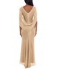Petite Metallic Cape Gown