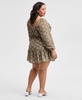 Trendy Plus Size Printed Peasant Mini Dress, Exclusively at Macy's
