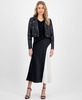Women's Bias-Cut Colorblocked Midi Dress, V-Neck Tank & Cropped Moto Jacket 