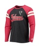Men's Black, Red Atlanta Falcons Throwback League Raglan Long Sleeve Tri-Blend T-shirt