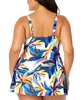 Plus Size Printed Surplice Swim Dress