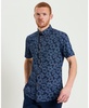 Men's Floral Print Button-Down Short Sleeve Shirt