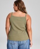 Plus Size Square-Neck Ribbed Tank Top