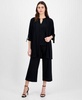 Women's Embellished Keyhole Top, Cropped Palazzo Pants & Tie-Sleeve Sweater