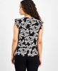 Petite Pleated Flutter-Sleeve V-Neck Top